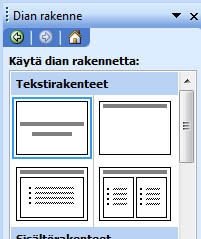 Kuvakaappaus PowerPoint 2003 Dian-rakenne valikko.